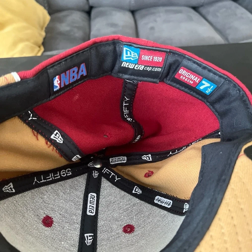 New Era Red and Tan NBA Cap